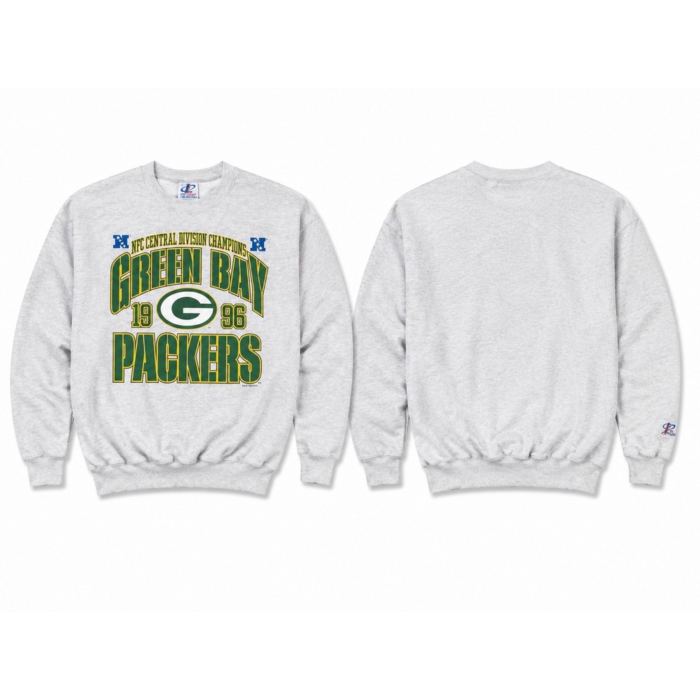 Vintage 1996 Green Bay Packers Logo Athletic Sweatshirt XL NFC Champions Grey